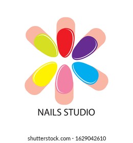 nails studio icon logo vector