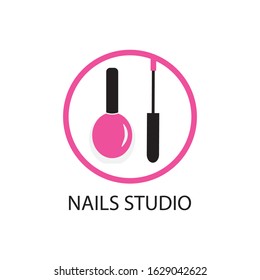 nails studio icon logo vector