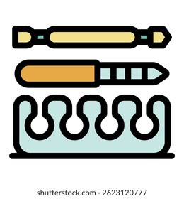 Ícone da ferramenta Unhas. Contorno pregos ferramenta vetor ícone cor plano isolado