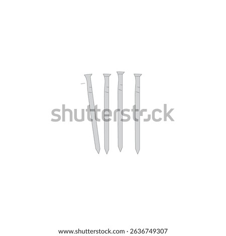 Nails vector illustration of nails used to fasten or attach two or more building materials