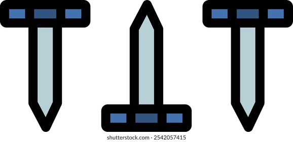Nails Vector Line Filled Icon Design