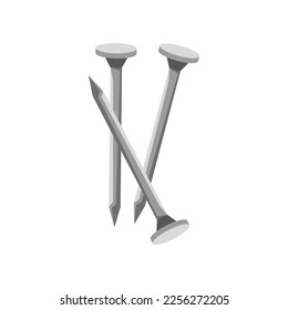 Nails for woodwork vector illustration. Cartoon drawing of instrument and workbench for carpentry work on white background. Carpentry, renovation, professions concept