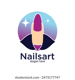 Nailsart logo design simple concept Premium Vector