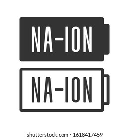 Na-ion batteries battery vector icon. Sodium-ion battery flat icon.