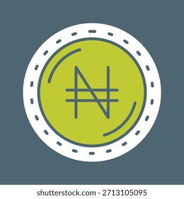 Icono gráfico de Vector creativo de moneda de Naira