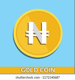 Naira gold coins. Nigeria Money symbol. The Nigerian Naira Currency Sign. Flat Design Coins. Can be used for web, mobile, infographic and print. eps10 Vector illustration