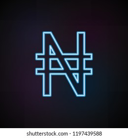 naira icon in neon style. One of Mobile banking collection icon can be used for UI, UX