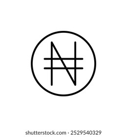 Naira icon Thin vector set
