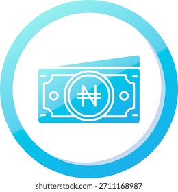 Diseño de icono de Vector de línea Naira