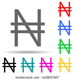 naira multi color style icon. Simple glyph, flat vector of crepto currency icons for ui and ux, website or mobile application