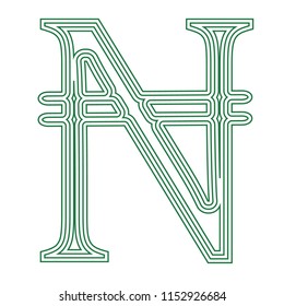 Naira Nigeria currency symbol  icon striped vector illustration on a white background