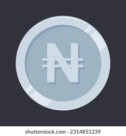 Naira Nigerian Money Silver Coin Tin Vector