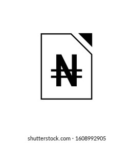 Naira sign icon black vector illustration