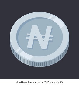 Naira Silver Coin Nigerian Money Tin Vector