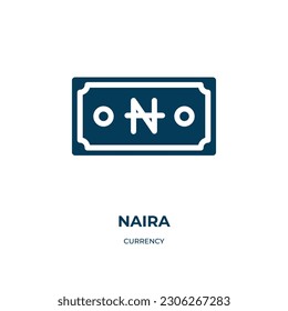 naira vector icon. naira, british, rupee filled icons from flat currency concept. Isolated black glyph icon, vector illustration symbol element for web design and mobile apps