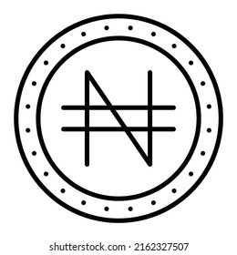 Icono de vector Naira. Se puede usar para imprimir, móviles y aplicaciones web.