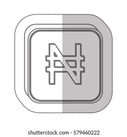 nairas currency symbol icon image, vector illustration