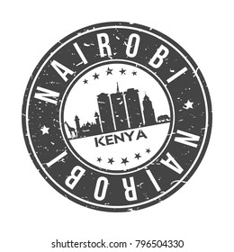 Nairobi Kenya Africa Stamp Logo Icon Symbol Design Skyline City.
