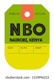 nairobi kenya airport luggage tag