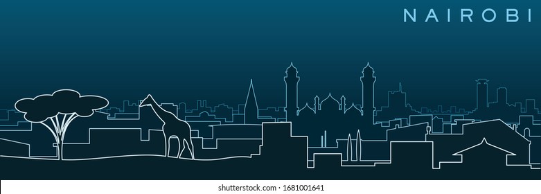 Nairobi Multiple Lines Skyline and Landmarks
