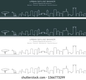 Nairobi Single Line Skyline Banner