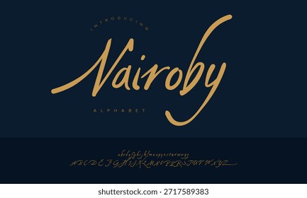 Nairoby Modern Monoline Handwritten Script Font Alphabet Vector For Photography Logo And Branding Design