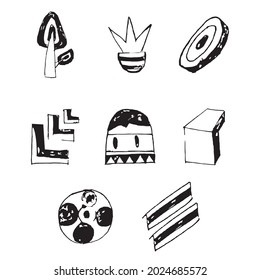 naive abstract hand drawn icon ornament vector