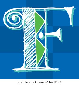 naive alphabet, doodle F