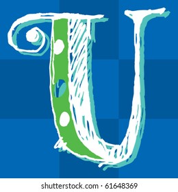 naive alphabet, doodle U
