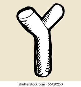 naive alphabet, hand drawn letter Y