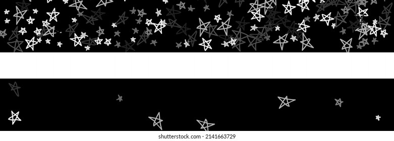 Naive Bright Art Simple Retro Night Handdrawn Stars. Monochrome Dark Gray Childish Kids Sky Black Stars Stars Wallpaper. White Chaotic Grey Monochrome Stars Gray Naive Handdrawn Illustration.
