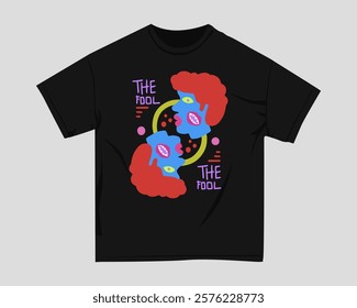 Naive cartoon vector t shirt design, Naive funny cartoon graphic t-shirt. Art design for clothing design. Apparel design.