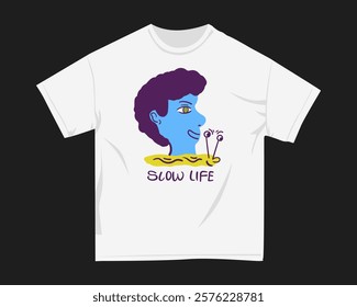 Naive cartoon vector t shirt design, Naive funny cartoon graphic t-shirt. Art design for clothing design. Apparel design.