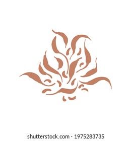 Naive carved doodle neutral flower motif icon. Cute rustic folk silhouette illustration clipart. Decorative hand carved lino unisex sticker. Isolated minimal gender neutral. Vector design element
