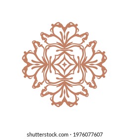 Naive carved doodle neutral foral motif icon. Cute rustic folk silhouette illustration clipart. Decorative hand carved lino unisex sticker. Isolated minimal gender neutral. Vector design element