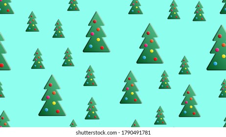 Naive Christmas vector seamless pattern with trees ans snow. Xmas simple texture. Christmas pattern. Christmas trees. Wrapping paper.