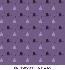 Naive Christmas vector seamless pattern with trees ans snow. Xmas simple texture. Christmas pattern. Christmas trees. Wrapping paper.