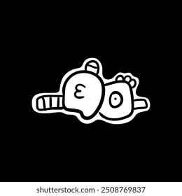 naive cute abstract shapes. Circle, oval, rectangle, curved in trendy cartoon style. Aesthetics of brutalism. Vector illustration