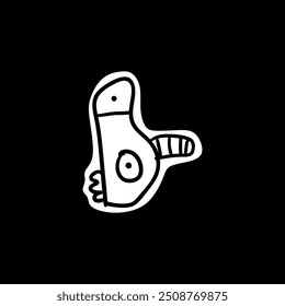 naive cute abstract shapes. Circle, oval, rectangle, curved in trendy cartoon style. Aesthetics of brutalism. Vector illustration