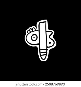 naive cute abstract shapes. Circle, oval, rectangle, curved in trendy cartoon style. Aesthetics of brutalism. Vector illustration