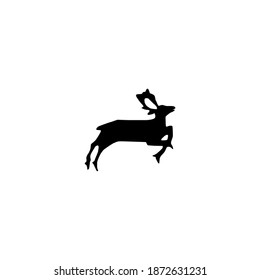 Naive Deer Illustration Black White Vector