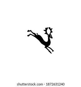 Naive Deer Illustration Black White Vector