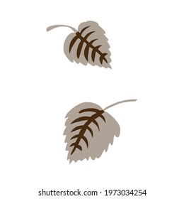 Naive doodle neutral leaf motif icon. Cute rustic folk silhouette illustration clipart. Decorative drawn unisex sticker. Isolated minimal gender neutral. Vector design element
