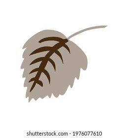 Naive doodle neutral leaf motif icon. Cute rustic folk silhouette illustration clipart. Decorative drawn unisex sticker. Isolated minimal gender neutral. Vector design element