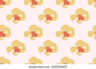 Padrão floral ingênuo no estilo dos anos 70 com groovy margaridas flores de tons naturais. Projeto retrô. Contemporâneo minimalista da moda fundo para crianças. Impressão de viveiro escandinavo.