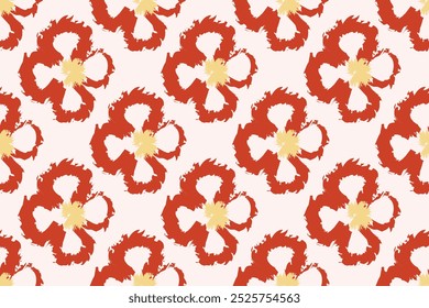 Padrão floral ingênuo no estilo dos anos 70 com groovy margaridas flores de tons naturais. Projeto retrô. Contemporâneo minimalista da moda fundo para crianças. Impressão de viveiro escandinavo.