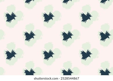 Naive floral pattern in the style of the 70s with groovy daisy flowers of natural tones. Retro design. Contemporary minimalistic trendy background for kids. Scandinavian nursery print.