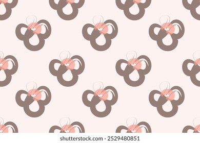 Padrão floral ingênuo no estilo dos anos 70 com groovy margaridas flores de tons naturais. Projeto retrô. Contemporâneo minimalista da moda fundo para crianças. Impressão de viveiro escandinavo.