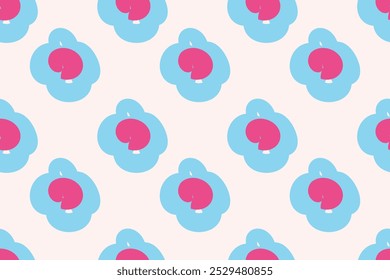 Naive floral pattern in the style of the 70s with groovy daisy flowers of natural tones. Retro design. Contemporary minimalistic trendy background for kids. Scandinavian nursery print.