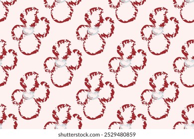 Naive floral pattern in the style of the 70s with groovy daisy flowers of natural tones. Retro design. Contemporary minimalistic trendy background for kids. Scandinavian nursery print.